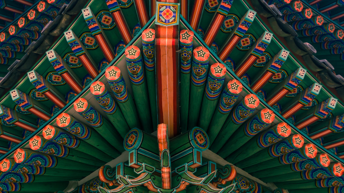Colorful painted eaves of a traditional Korean temple, a welcome sight for EPIK program English teachers