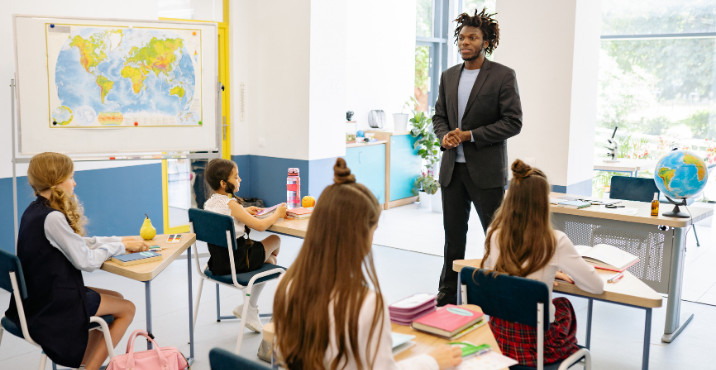teaching english juniors, teacher and his classroom