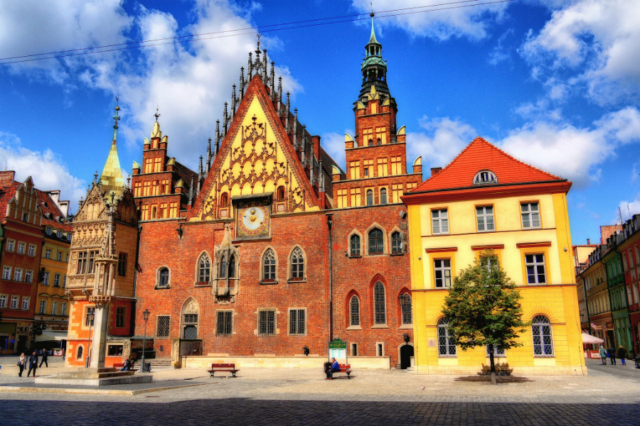 Wrocław City Hall: This is an example of the fine architecture found throughout Poland. Source: Adam Smok - Flickr.com