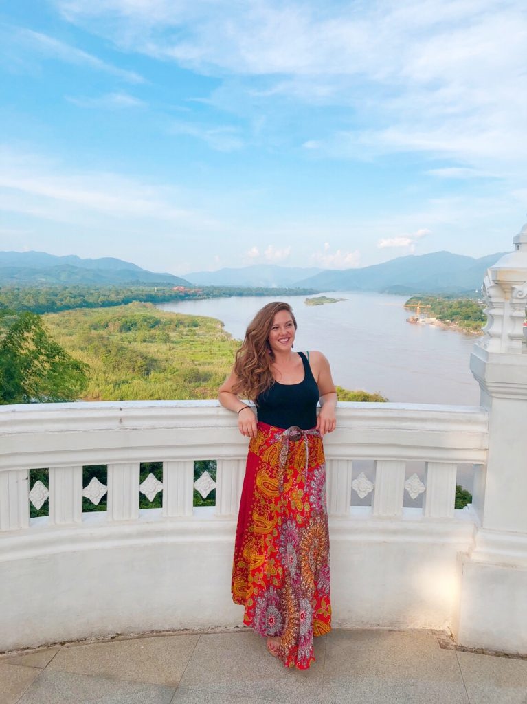 Briana taking a picture on the Laos and Myanmar border.