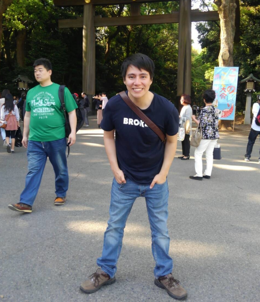 Erick visiting Japan's tourist spots