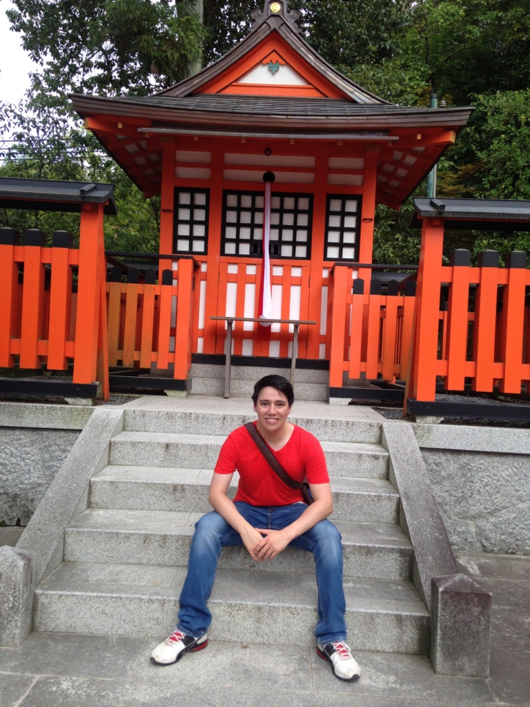 Erick's visiting a Japanese temple.