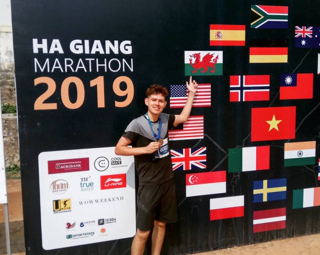 Will after completing the Ha Giang marathon -TEFL in Vietnam