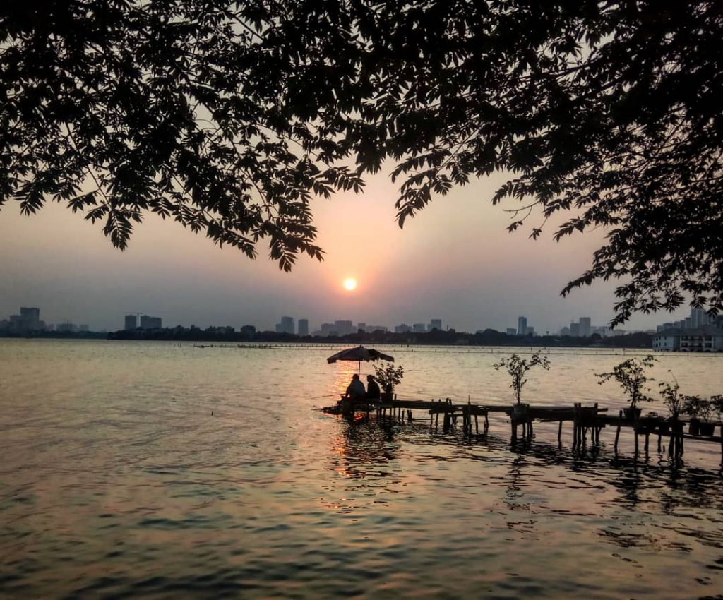 Sunset on a lake -TEFL in Vietnam