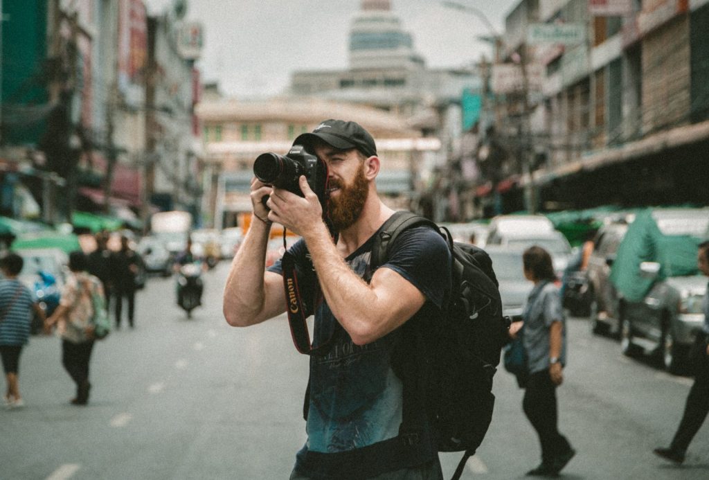 Photographer on a street