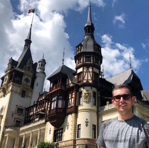 Stuart with a castle in Romania