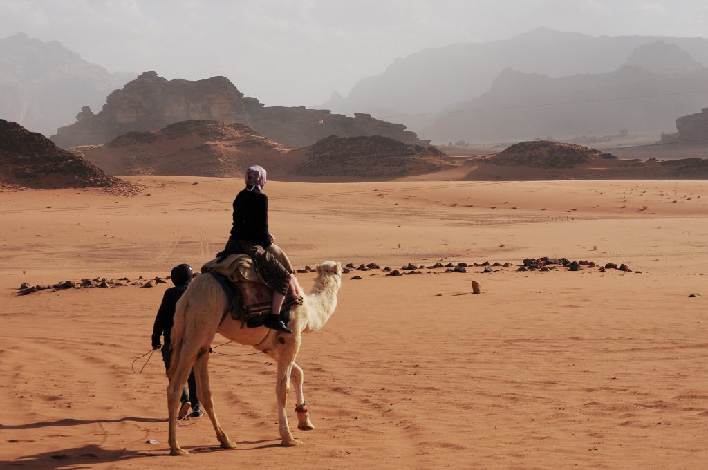 Lorie on a camel